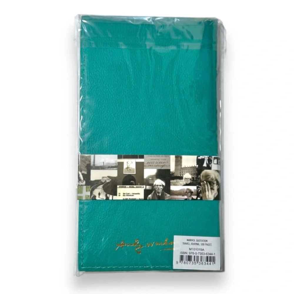 Andy Warhol Teal Travel Notebook NWT “The World Fascinates Me” Quote